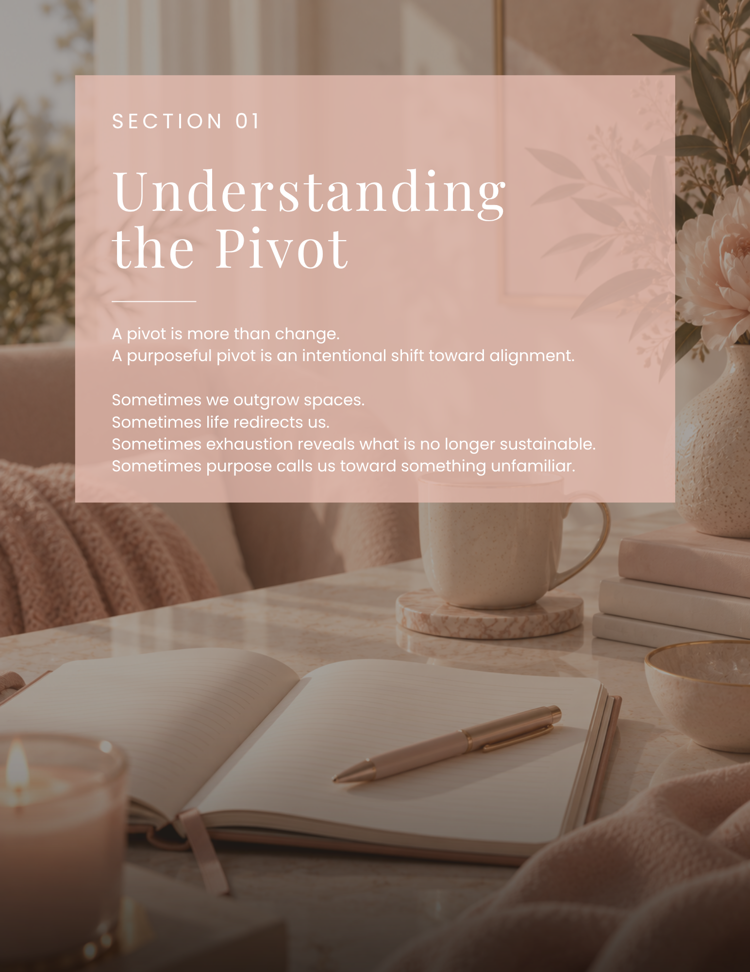 Inside page of The Purposeful Pivot Workbook