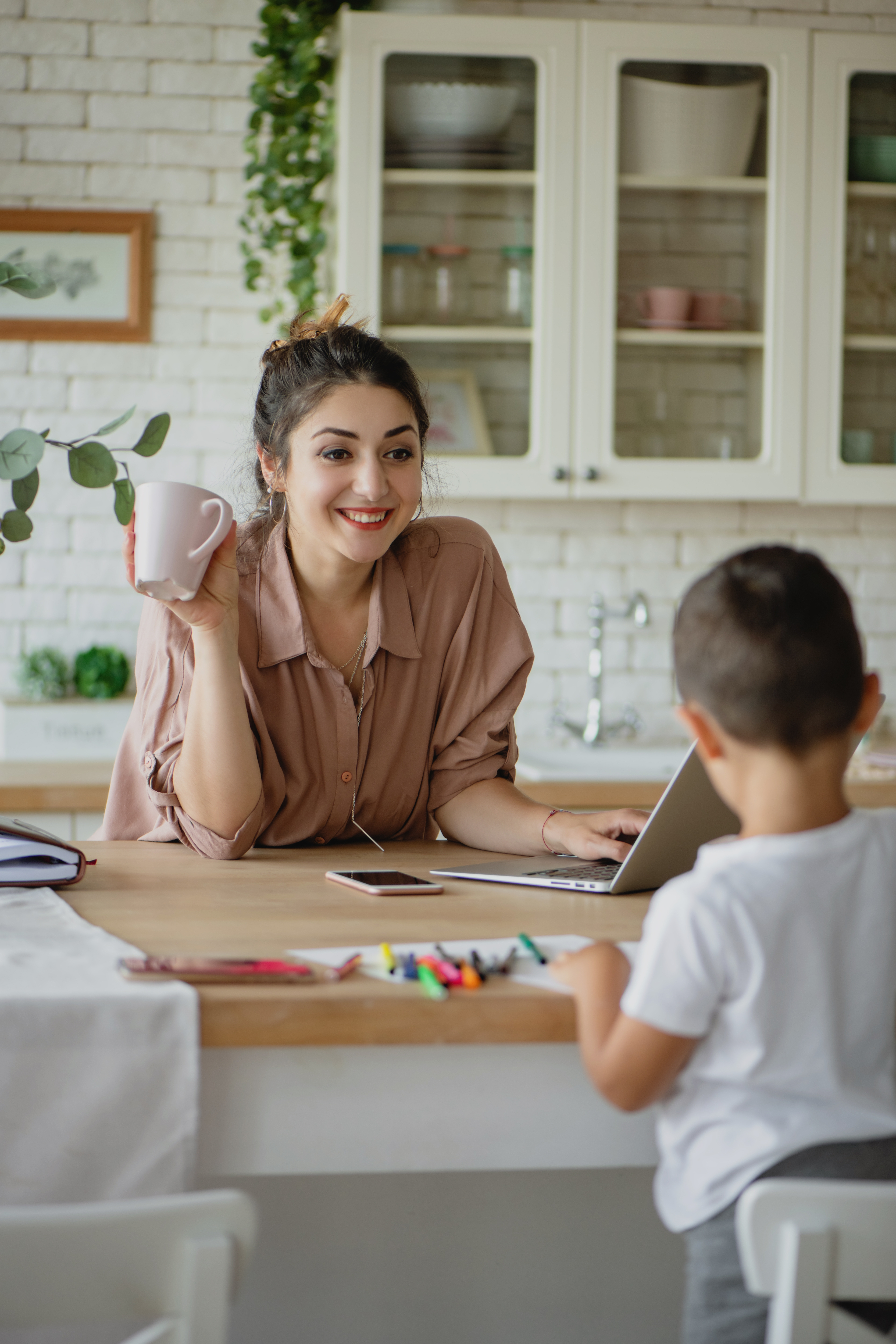 Mother and child spending time together